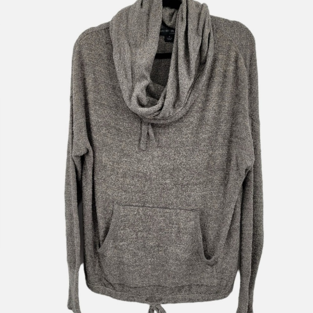 SW8 Barefoot Dreams Size S  Hoodie Cozychic Lite Pebble Beach Cowl Neck Gray